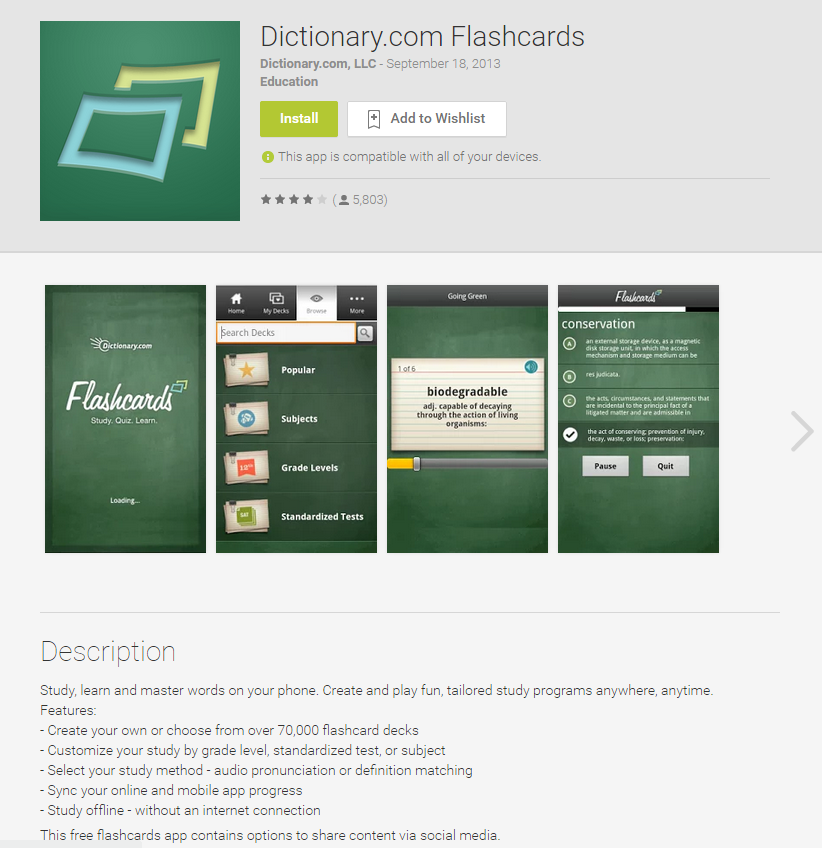 Dictionary.com Flashcards 